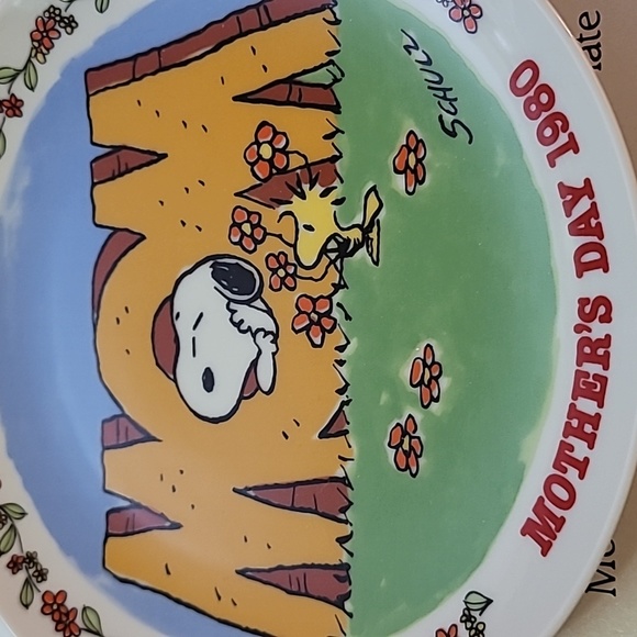 Peanuts Mother's Day Plate Snoopy And Woodstock - Picture 4 of 5